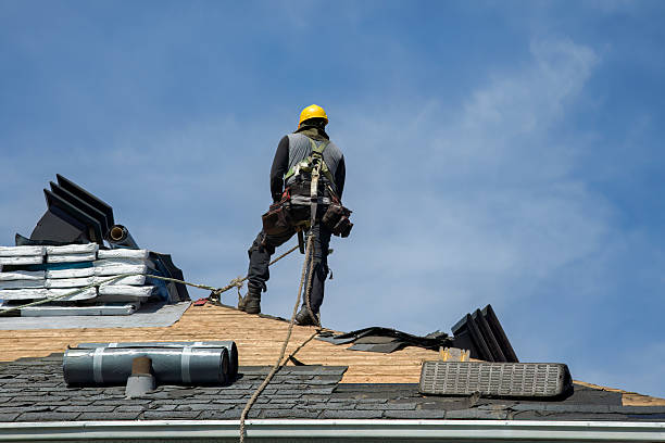 Professional Gutter Installation technician working in Baytown, TX